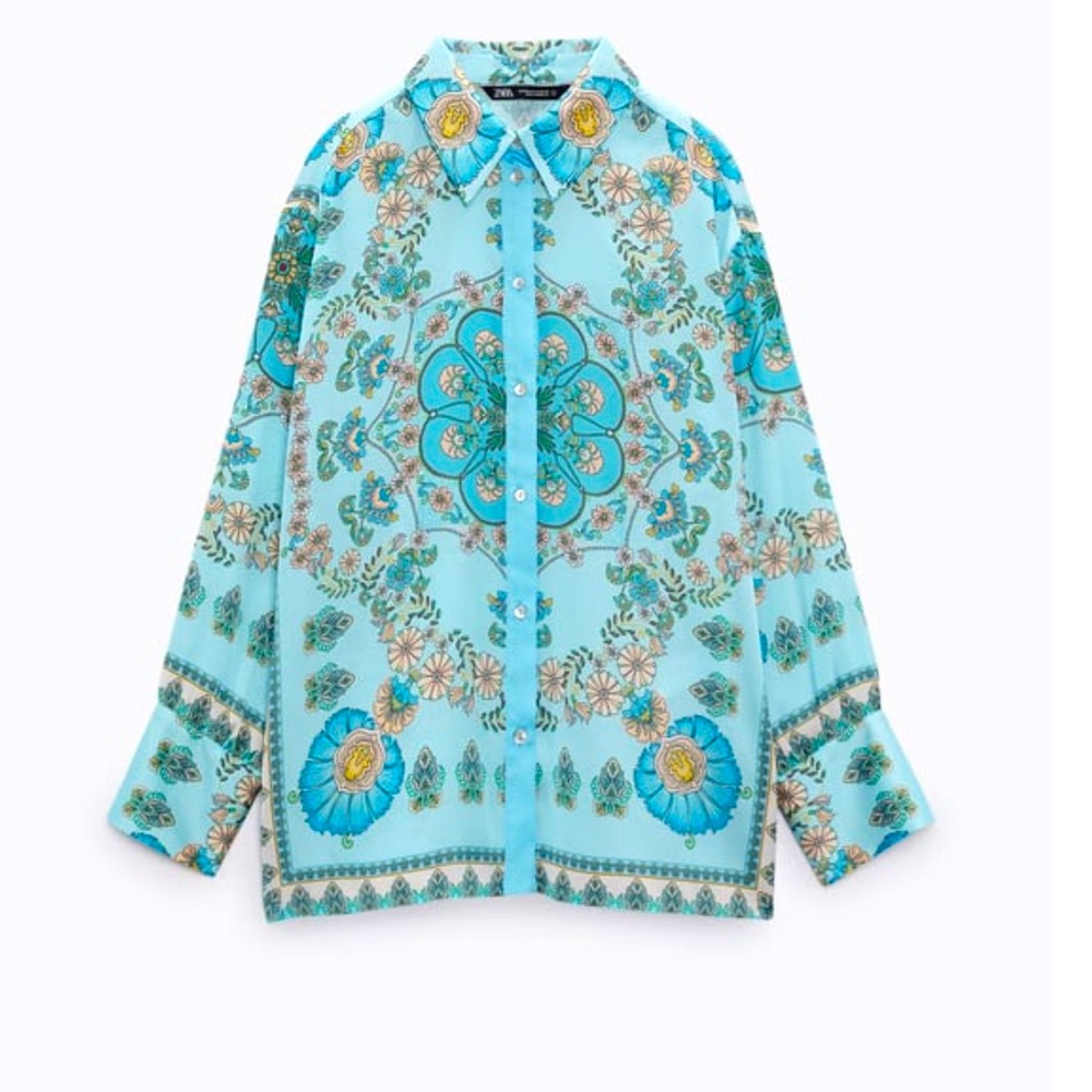 Zara flowy printed blouse